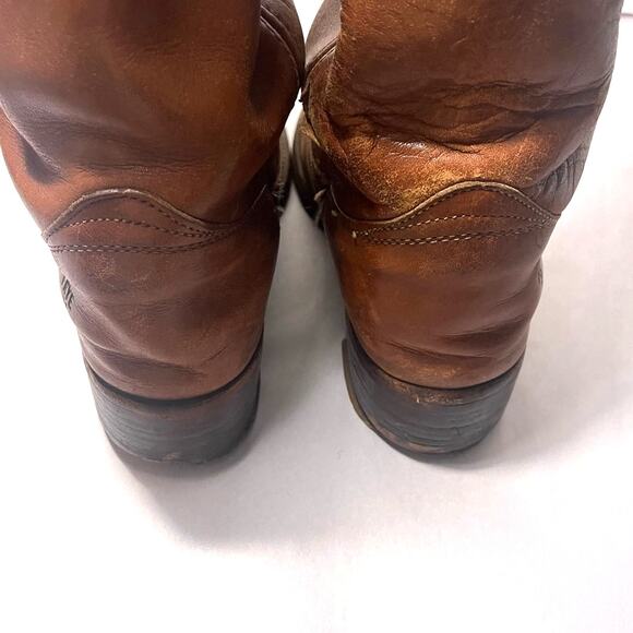 Vintage FRYE CAMPUS Tall Riding Boots Brown Leather Sz 9.5 D Men's MADE IN USA - Picture 7 of 9